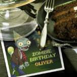 Servilleta De Papel Zombie Birthday Boy Scary<br><div class="desc">¡Complete su inquietante celebración con nuestras servilletas Zombie Birthday Boy Scary! Estas servilletas deliciosamente espeluznantes cuentan con un diseño zombi divertido y espeluznante, lo que las convierte en la adición perfecta a tu fiesta de cumpleaños temática de Halloween. Ideal para limpiar las monstruosas máscaras o para añadir un toque decorativo...</div>