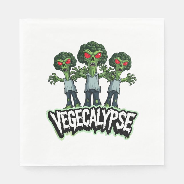 Servilleta De Papel Zombie Broccoli - Vegecalypse (Anverso)