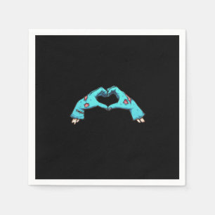 Servilleta De Papel Zombie Hands Heart Halloween Spooky