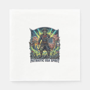 Servilleta De Papel Zombie Patriota Patriótico General Apocalipsis Zom