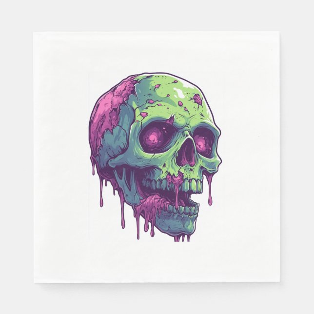 Servilleta De Papel Zombie Skull Apocalypse (Anverso)