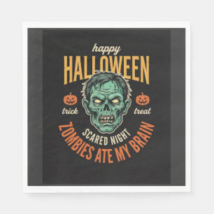 Servilleta De Papel Zombies de Halloween se comieron mi cerebro