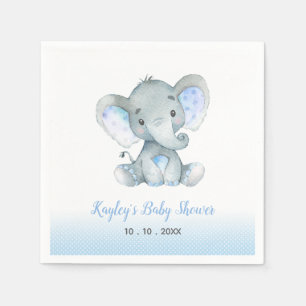 Servilleta De Papel Zonas elefantes Baby Shower (Blue Boys)