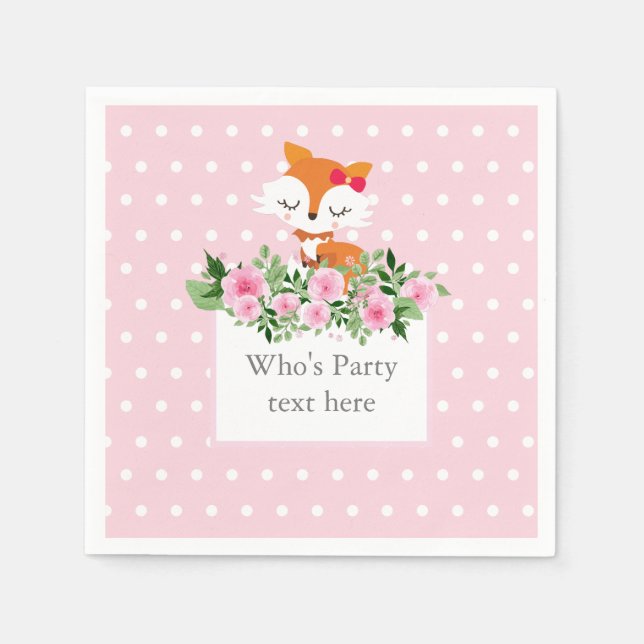 Servilleta De Papel zorro, bosque, lindo (Anverso)