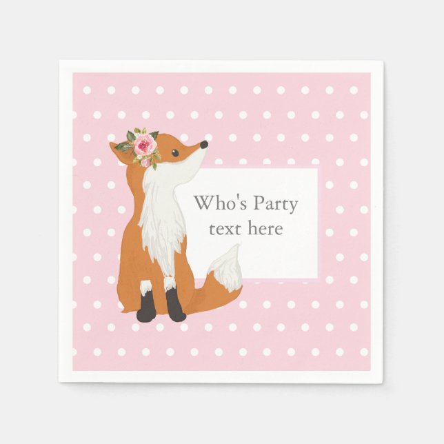 Servilleta De Papel zorro, bosque, lindo (Anverso)