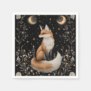 Servilleta De Papel Zorro Celestial Místico y Flores
