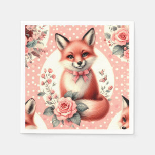 Servilleta De Papel Zorro de bebé floral