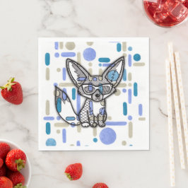 Servilleta De Papel Zorro Fennec Genial con Gafas de Sol Papel Geométr