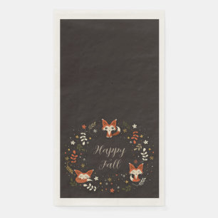 Servilleta De Papel Zorros de otoño con texto personalizable 