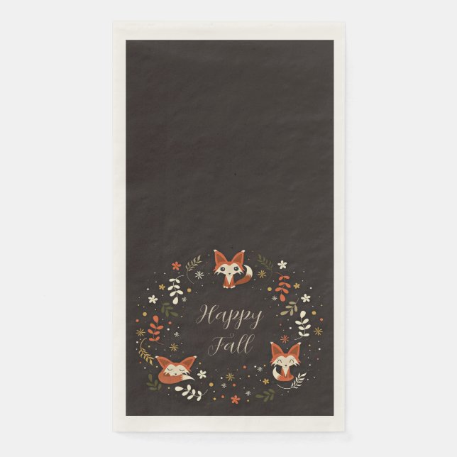 Servilleta De Papel Zorros de otoño con texto personalizable  (Anverso)