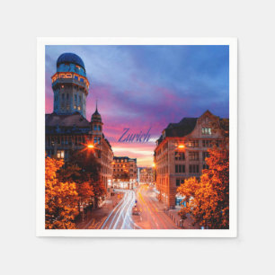 Servilleta De Papel Zurich Suiza Sunset