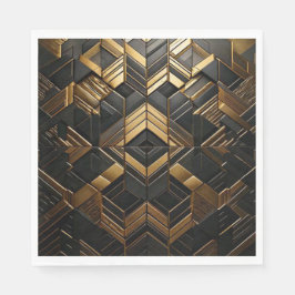 Servilleta De Papel Zwart Goud Retro