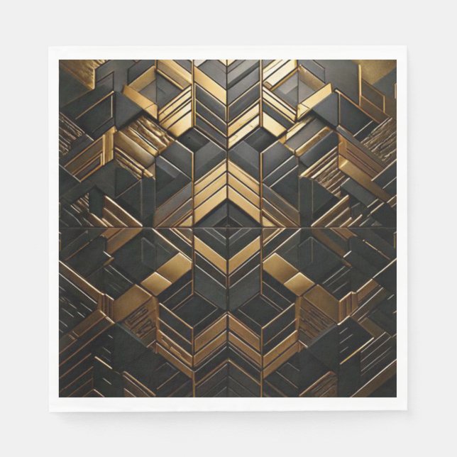 Servilleta De Papel Zwart Goud Retro (Anverso)