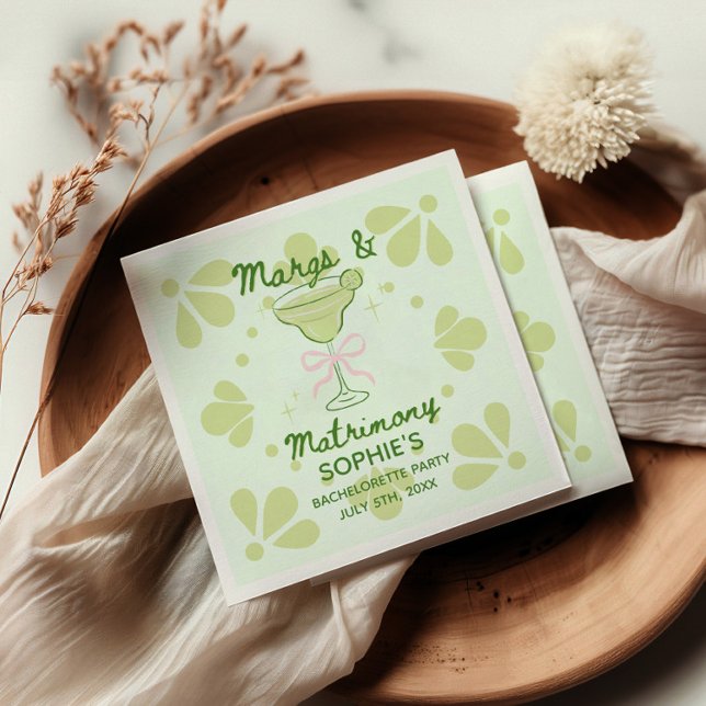 Servilleta de soltera Margs & Matrimonio (Margs & Matrimony Bachelorette Napkin)