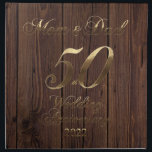 Servilleta De Tela boda de Oro 2022 50 padres<br><div class="desc">Mamá y papá 50 años juntos en 2022,  el número 50 de la tipografía de oro Aniversario del Boda de Oro 50 aniversario del Boda Fiesta de 50 años Rustic Dark Brown look Antecedentes Elegantes Napkin de tela,  regalo del aniversario único para los padres</div>