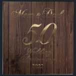 Servilleta De Tela boda de Oro 2022 50 padres<br><div class="desc">Mamá y papá 50 años juntos en 2022,  el número 50 de la tipografía de oro Aniversario del Boda de Oro 50 aniversario del Boda Fiesta de 50 años Rustic Dark Brown look Antecedentes Elegantes Napkin de tela,  regalo del aniversario único para los padres</div>