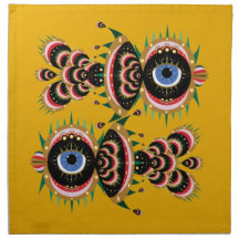 Chimera - Napkin de tela de pájaro de pescado