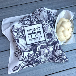 Servilleta De Tela Cubre masa para challah Navy French Farmhouse sin 