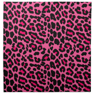 Servilleta De Tela Estampado leopardo rosado punky