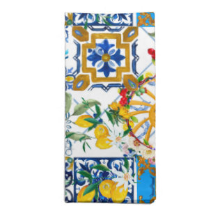 Servilleta De Tela Estilo siciliano, arte de verano, limones