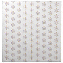 Servilleta De Tela Estrellas florales de David sobre blanco, serville