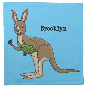 Servilleta De Tela Ilustracion de canguro australiano bastante feliz