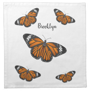 Servilleta De Tela Ilustracion personalizado de mariposa monarca 