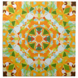 Servilleta De Tela Naranja brillante Vibrante Estrella Verde Boho Máx