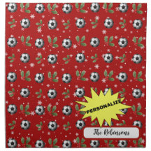 Navidades personalizados Napkins Navidades de fútb