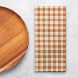 Servilleta De Tela Patrón de cuadros gingham naranja quemada de otoño