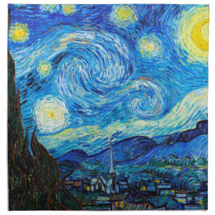 Servilleta De Tela Pintura artística vibrante de Van Gogh Starry Nigh
