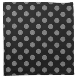 Servilleta De Tela Pos de polka gris y negro