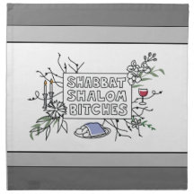 ¡Shabbat Shalom B!$@#s! Cubierta Challah - Cloth N