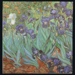 Servilleta De Tela Vincent van Gogh - Irises<br><div class="desc">Irises (1889) de Van Gogh es una pintura vintage post impresionsionismo de arte fino de naturaleza floral. Un grupo de iris morados con barba y una sola flor blanca de iris que crece en un jardín. Fue una de sus primeras pinturas cuando estuvo en el asilo en Saint-Remy-de-Provence. En 1987...</div>