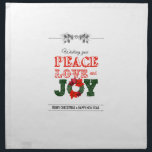 Servilleta De Tela Wishing you peace love and Joy<br><div class="desc">Wishing you peace love and Joy</div>
