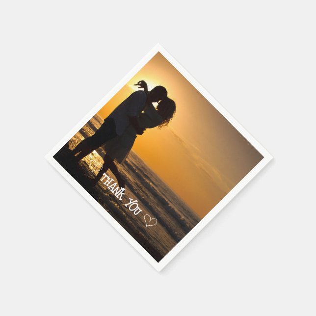 Servilleta de tipografía de foto personalizada (Borde)