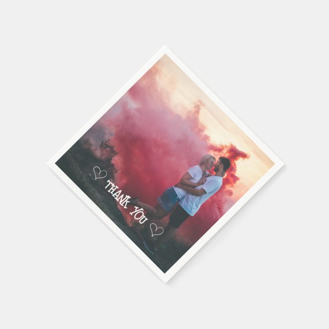 Servilleta de tipografía de foto personalizada (Borde)