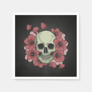 Servilleta floral de Skull Dia de los Muertos el  