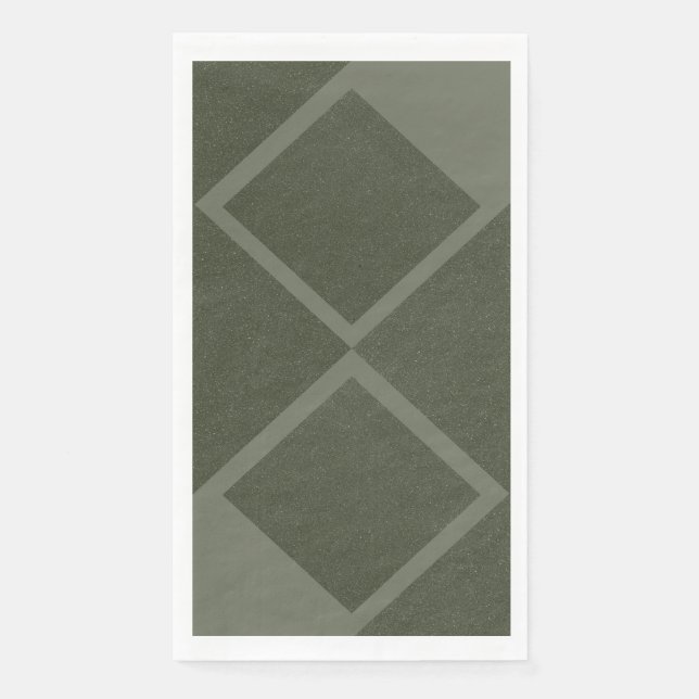 Servilleta moderna de diamante doble verde musgo – (Anverso)