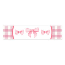 Cinta para servilleta de gingham con lazo rosa