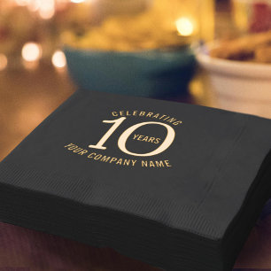 Servilletas Con Brillo 10 años fiesta del aniversario de la empresa
