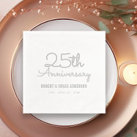 25° Aniversario Boda Plata con escritura moderna