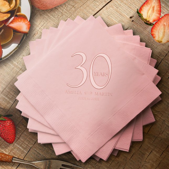 Servilletas Con Brillo 30 años 30 aniversario boda nombre y fechas (Subido por el creador)