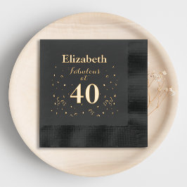 Servilletas Con Brillo 40.º cumpleaños fabuloso a los 40