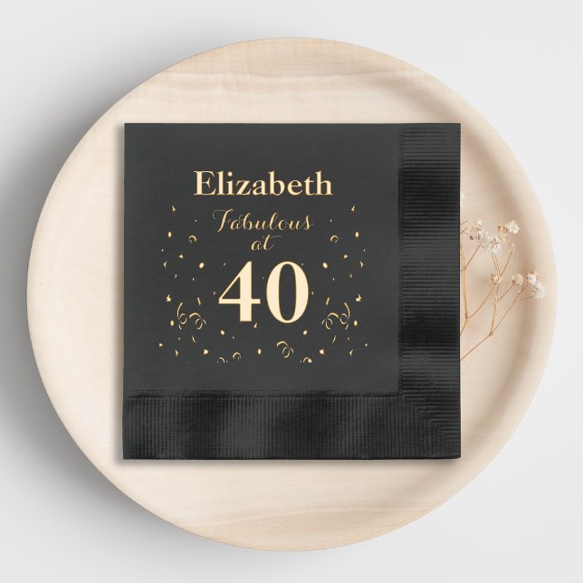 Servilletas Con Brillo 40.º cumpleaños fabuloso a los 40 (Subido por el creador)