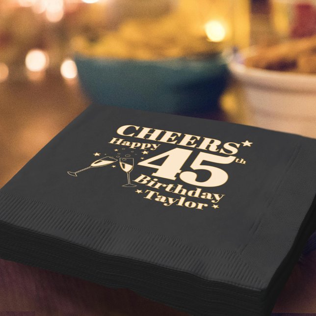 Servilletas Con Brillo 45.ª fiesta de cumpleaños anima gafas de champán (Subido por el creador)