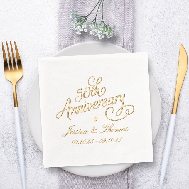 Servilletas Con Brillo 50º Aniversario de Bodas de Oro (Subido por el creador)