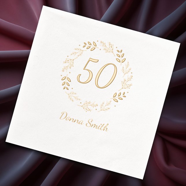Servilletas Con Brillo 50 aniversario floral (Subido por el creador)
