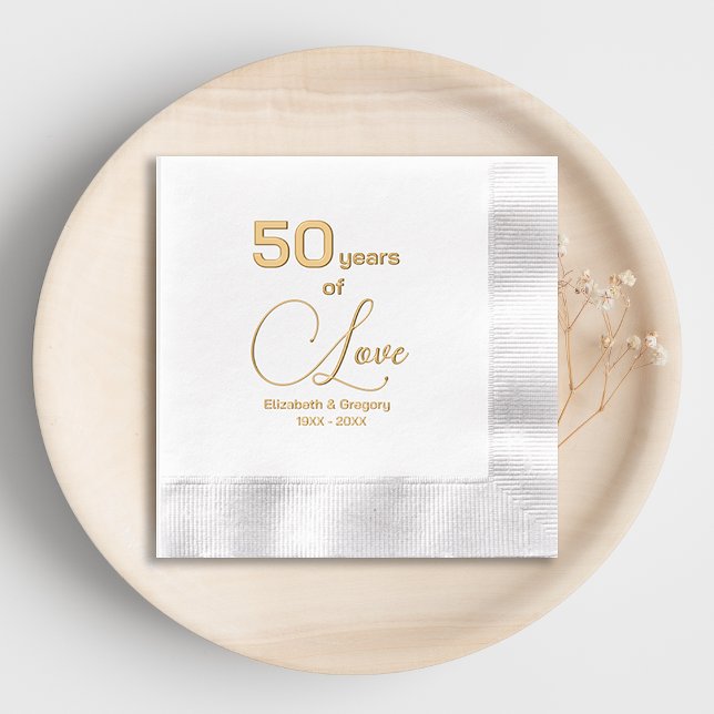 Servilletas Con Brillo 50 años Boda 50 años de amor (Subido por el creador)