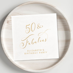 Servilletas Con Brillo 50 Fabuloso 50 cumpleaños de oro